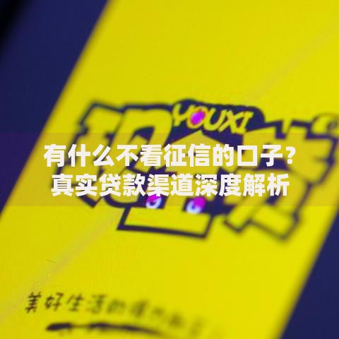 有什么不看征信的口子？真实贷款渠道深度解析