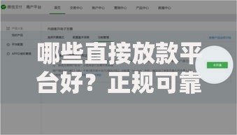 哪些直接放款平台好？正规可靠的选择指南
