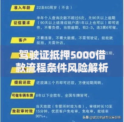 驾驶证抵押5000借款流程条件风险解析