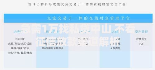 急需1万找私贷中山 不看征信放款渠道解析