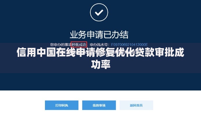 信用中国在线申请修复优化贷款审批成功率