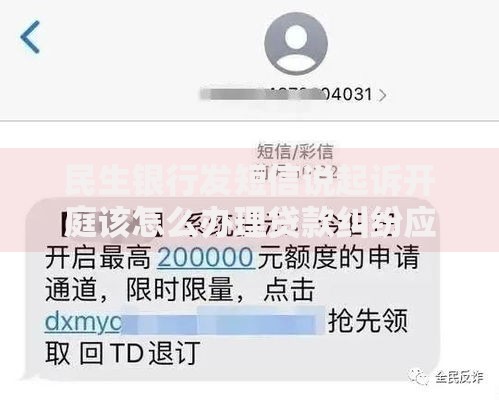 民生银行发短信说起诉开庭该怎么办理贷款纠纷应对