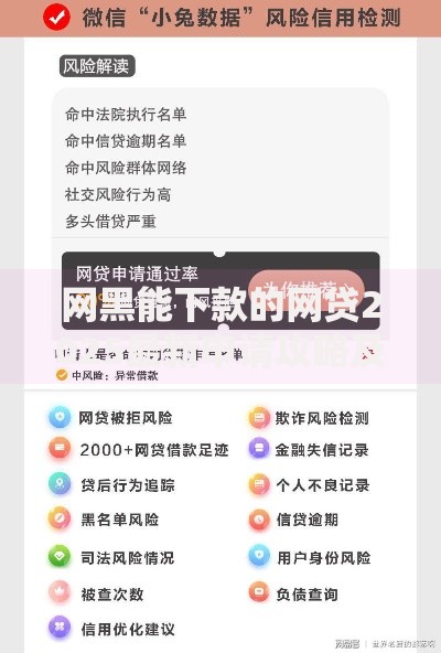 网黑能下款的网贷2025最新申请攻略及风险解析