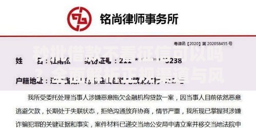 秒批借款不看征信可以吗？全面解析正规渠道与风险