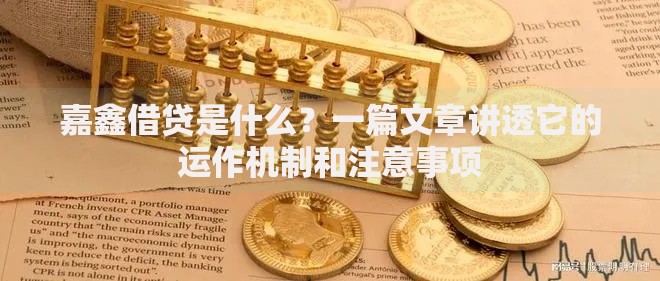 嘉鑫借贷是什么？一篇文章讲透它的运作机制和注意事项