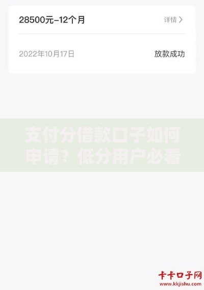支付分借款口子如何申请？低分用户必看攻略