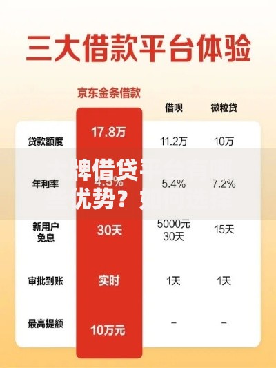 大牌借贷平台有哪些优势？如何选择安全可靠的贷款渠道？