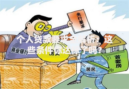 个人贷款要求全解析：这些条件你达标了吗？