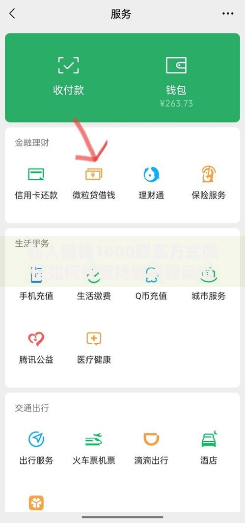 私人借钱1000联系方式微信如何快速找到可靠渠道
