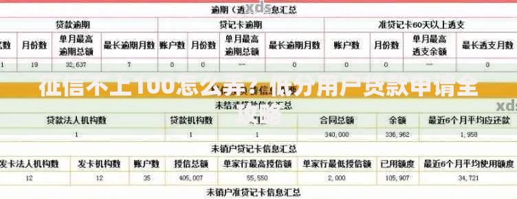 征信不上100怎么弄？低分用户贷款申请全攻略