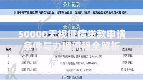 50000无视征信贷款申请条件与办理流程全解析