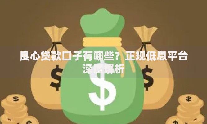 良心贷款口子有哪些？正规低息平台深度解析