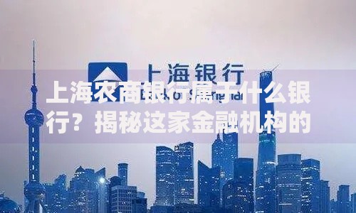上海农商银行属于什么银行？揭秘这家金融机构的独特定位