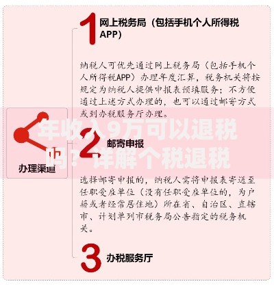 年收入9万可以退税吗？详解个税退税条件与操作技巧