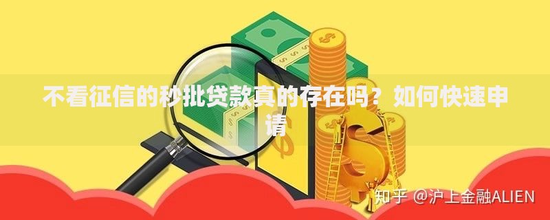 不看征信的秒批贷款真的存在吗?如何快速申请 不看征信的秒批贷款真的存在吗?如何快速申请