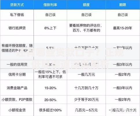 还有哪些贷款口子？正规低息渠道深度解析