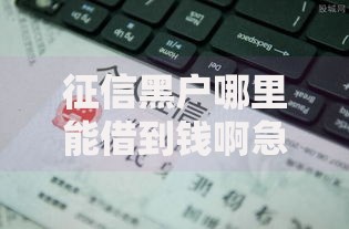 征信黑户哪里能借到钱啊急用2025？最新借款渠道深度解析