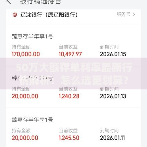 50万大额存单利率最新行情解析：怎么选更划算？