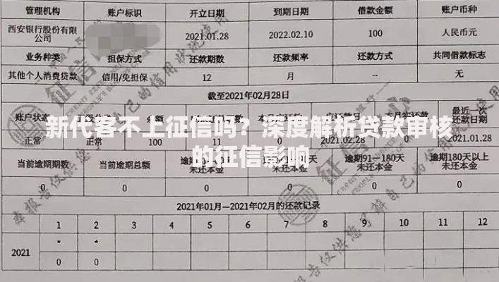 新代客不上征信吗？深度解析贷款审核的征信影响