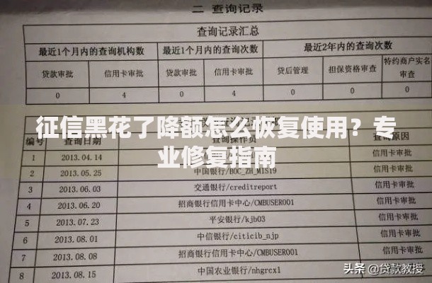 征信黑花了降额怎么恢复使用？专业修复指南