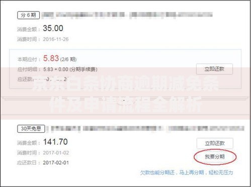 京东白条协商逾期减免条件及申请流程全解析