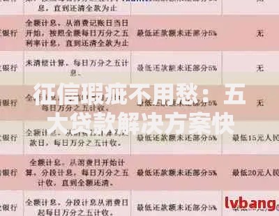征信瑕疵不用愁：五大贷款解决方案快速获批指南