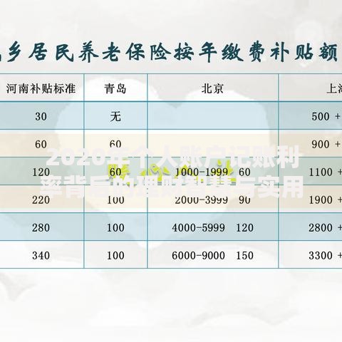 2020年个人账户记账利率背后的理财智慧与实用技巧 2020年个人账户记账利率背后的理财智慧与实用技巧