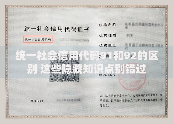 统一社会信用代码91和92的区别 这些隐藏知识点别错过
