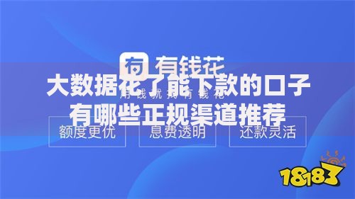 大数据花了能下款的口子有哪些正规渠道推荐