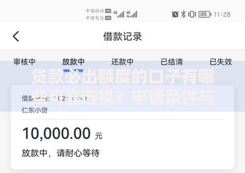 贷款必出额度的口子有哪些可靠选择？申请条件与流程全解析