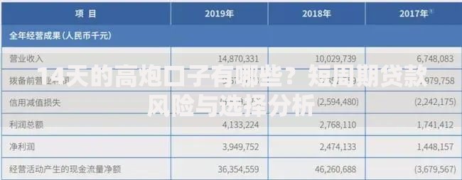 14天的高炮口子有哪些？短周期贷款风险与选择分析