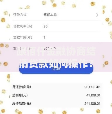 跟佰仟金融协商结清贷款如何操作？流程与注意事项详解