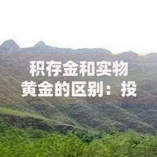 积存金和实物黄金的区别：投资黄金前必看的5个关键点