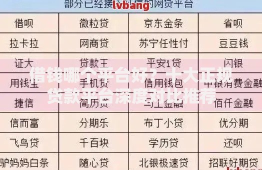 借钱哪个平台好？十大正规贷款平台深度对比推荐
