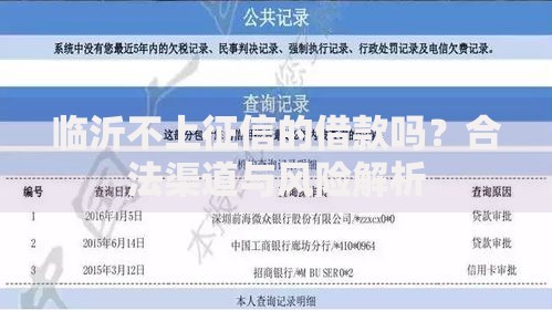 临沂不上征信的借款吗？合法渠道与风险解析