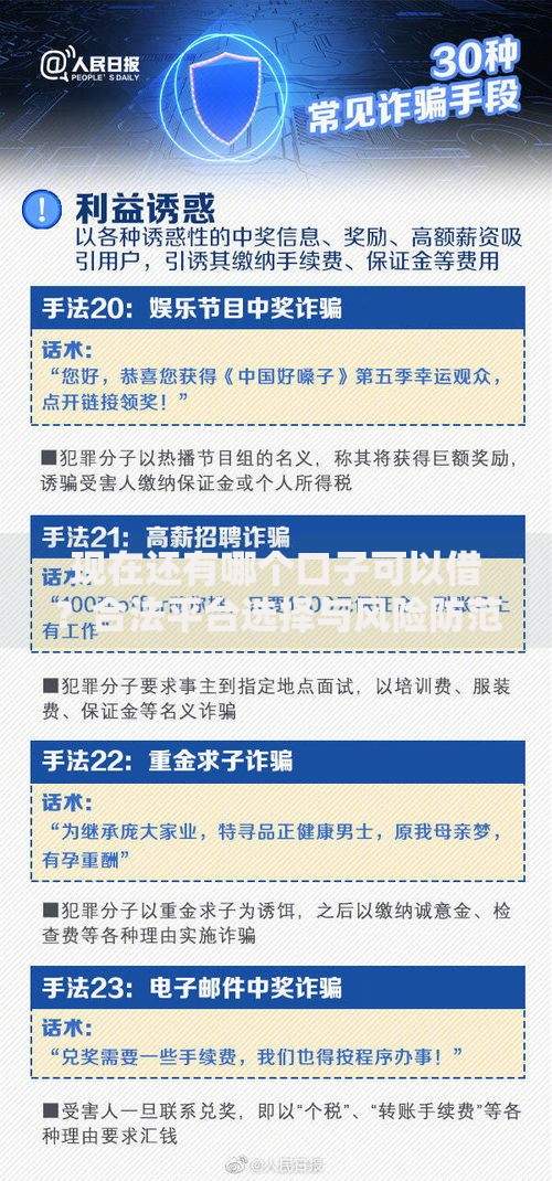 现在还有哪个口子可以借？合法平台选择与风险防范指南