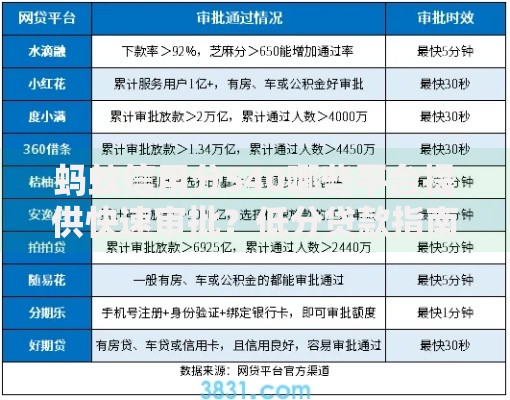蚂蚁信用分540哪些平台提供快速审批？低分贷款指南