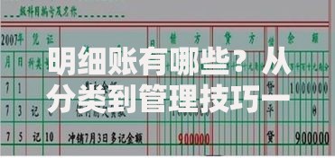 明细账有哪些？从分类到管理技巧一次说清