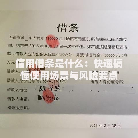 信用借条是什么：快速搞懂使用场景与风险要点