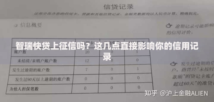 智瑞快贷上征信吗？这几点直接影响你的信用记录