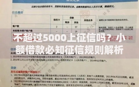 不超过5000上征信吗？小额借款必知征信规则解析
