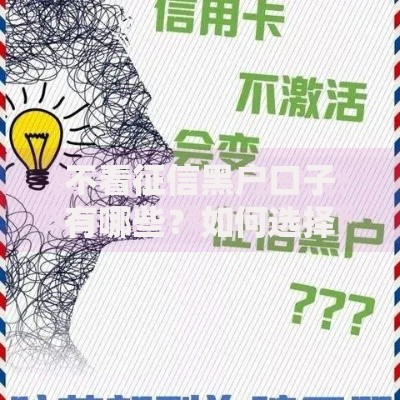 不看征信黑户口子有哪些？如何选择靠谱渠道