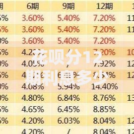 花呗分12期利息多少？实际费率计算与省钱技巧解析