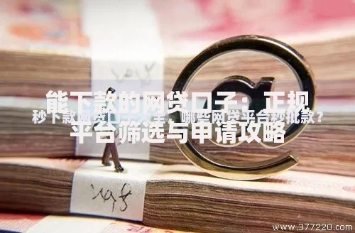 能下款的网贷口子：正规平台筛选与申请攻略