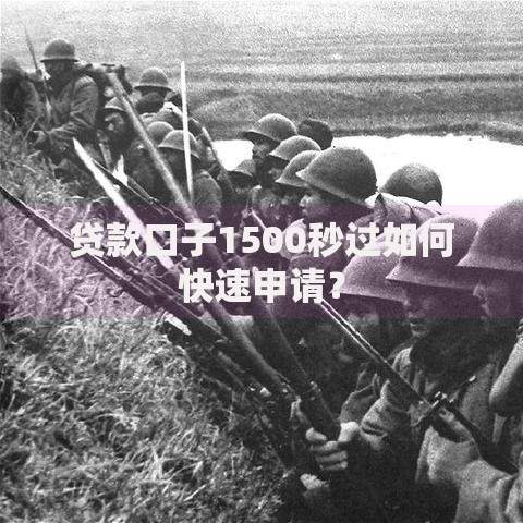 贷款口子1500秒过如何快速申请？