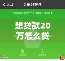 想贷款20万怎么贷款?普通人必看的低门槛申请攻略 想贷款20万怎么贷款?普通人必看的低门槛申请攻略