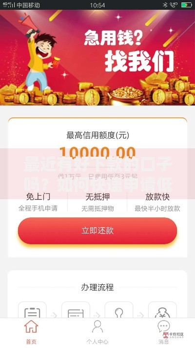 最近有好下款的口子吗？如何快速申请低息贷款