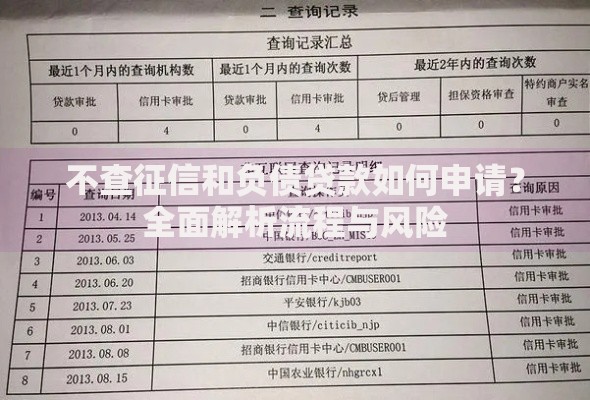 不查征信和负债贷款如何申请？全面解析流程与风险