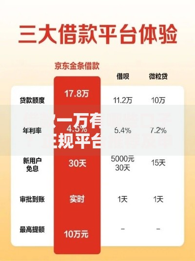 借款一万有哪些口子？正规平台推荐及申请攻略