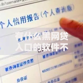 有什么黑网贷入口的软件不看征信记录？深度解析与风险警示